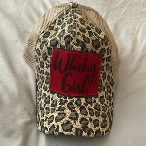 Women’s Adjustable Whiskey Girl Trucker Hat Animal Print